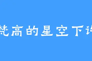 在梵高的星空下许愿