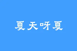 夏天呀夏