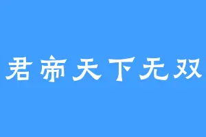 君帝天下无双