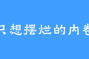 只想摆烂的内卷
