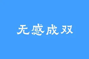 无感成双