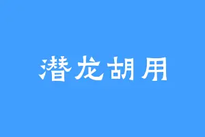 潜龙胡用