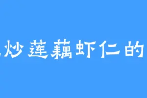 爱吃炒莲藕虾仁的雷道