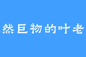 庞然巨物的叶老师