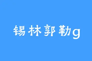 锡林郭勒g