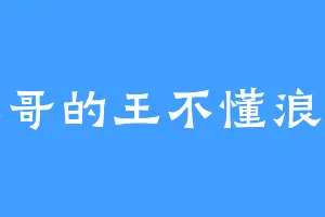 王哥的王不懂浪漫