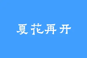 夏花再开