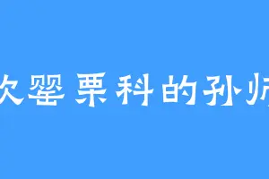 喜欢罂栗科的孙师兄