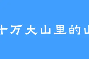 十万大山里的山