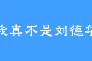 我真不是刘德华
