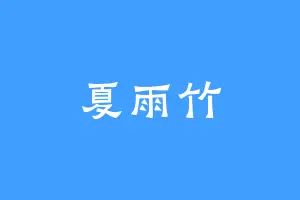 夏雨竹