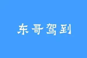东哥驾到