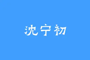 沈宁初