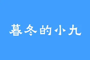 暮冬的小九