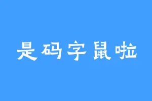 是码字鼠啦
