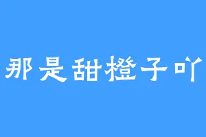 那是甜橙子吖