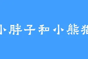 小胖子和小熊猫
