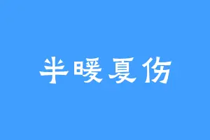 半暖夏伤