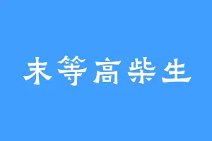 末等高柴生