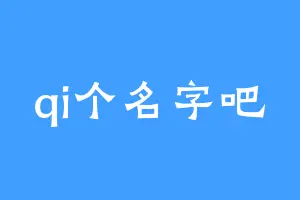 qi个名字吧