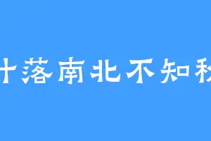叶落南北不知秋