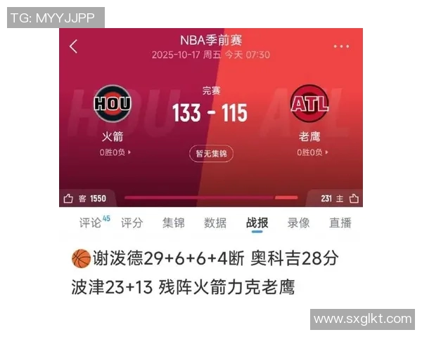 火箭大胜老鹰，全队火力全开，展现无与伦比的战斗力